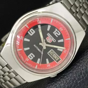 Б/У подлинные старинные автоматические мужские часы SEIKO 5 из Японии с черным циферблатом a433281-2 R115-a433281