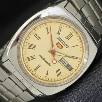Б/У подлинные старинные автоматические мужские часы SEIKO 5 из Японии с золотым циферблатом a433335-2 R115-a433335