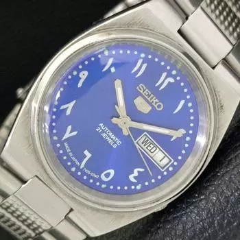 Б/У подлинные старинные автоматические мужские часы SEIKO 5 из Японии с синим циферблатом a433264-2 R115-a433264