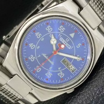 Б/У подлинные старинные автоматические мужские часы SEIKO 5 из Японии с синим циферблатом a434303-2 R120-a434303