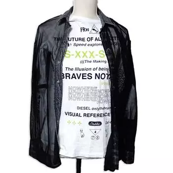 [Б/у] Прозрачная рубашка из денима DIESEL [b27-26]