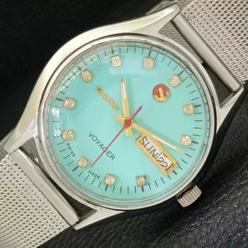 Б/У RADO AUTOMATIC 2789 ШВЕЙЦАРСКИЕ МУЖСКИЕ ЧАСЫ DAY&DATE БИРЮЗОВОГО ЦИФЕРБЛАТА a433049-2 R114-a433049