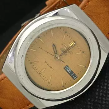 Б/У РЕДКИЕ ВИНТАЖНЫЕ АВТОМАТИЧЕСКИЕ ЯПОНСКИЕ МУЖСКИЕ ЧАСЫ SEIKO 5 ОРИГИНАЛЬНЫЙ ЦИФЕРБЛАТ a413528-2 SKU621b-a413528