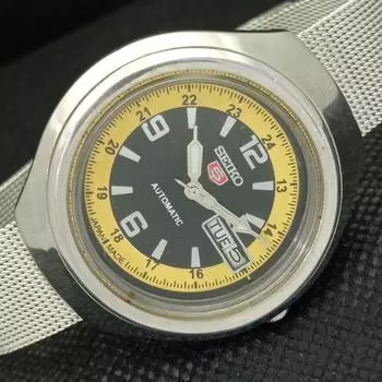 Б/У РЕДКИЕ ВИНТАЖНЫЕ SEIKO 5 АВТОМАТИЧЕСКИЕ 6319A ЯПОНИЯ МУЖСКИЕ ЧЕРНЫЕ ЧАСЫ 584a-a307485-9 SKU584a-a307485