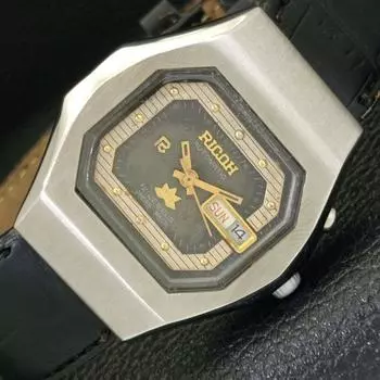 Б/У RICOH R31 АВТОМАТИЧЕСКИЕ ЯПОНСКИЕ МУЖСКИЕ ЧАСЫ DAY&DATE ОРИГИНАЛЬНЫЙ ЦИФЕРБЛАТ a432801-2 R113-a432801