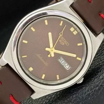 Б/У SEIKO 5 AUTO 6309B ЯПОНИЯ МУЖСКИЕ D/D КОРИЧНЕВЫЕ ЧАСЫ 608a-a315117-2 SKU608a-a315117