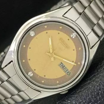Б/У SEIKO 5 MENS DAY/DATE 7019A АВТОМАТИЧЕСКИЕ ЯПОНСКИЕ ОРИГИНАЛЬНЫЕ ЧАСЫ С ЦИФЕРБЛАТОМ a427888-2 R1054-a427888