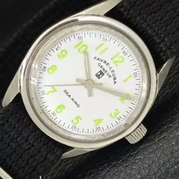 Б/у швейцарские часы FAVRE LEUBA GENEVE SEA KING WINDING мужские с белым циферблатом a432140-2 R110-a432140
