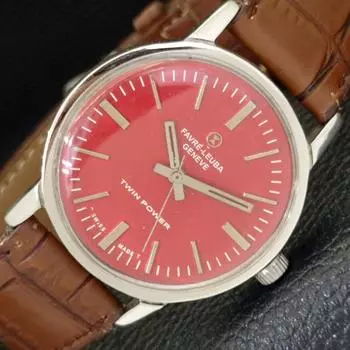Б/у швейцарские часы FAVRE LEUBA TWIN POWER 253 с ручным заводом, мужские, с красным циферблатом a433020-2 R114-a433020