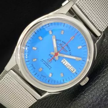 Б/у швейцарские часы West End Co Automatic 2846 мужские часы с небесно-голубым циферблатом a433039-2 R114-a433039