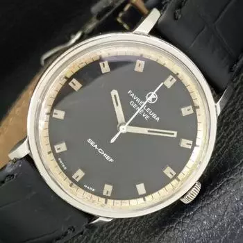 Б/у швейцарские мужские часы FAVRE LEUBA SEA CHIEF с ручным заводом и черным циферблатом a433014-2 R114-a433014