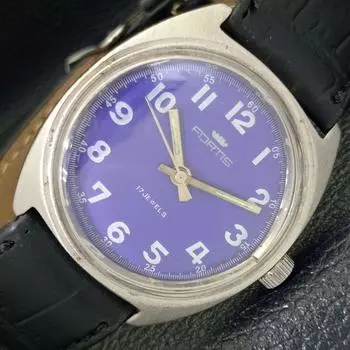 Б/у швейцарские мужские часы с ручным заводом, восстановленные, с синим циферблатом a430004-2 R101-a430004