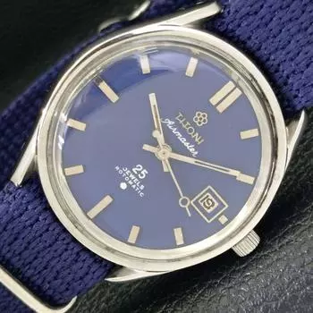 Б/у швейцарские мужские часы TITONI AIRMASTER ROTOMATIC с синим циферблатом и датой a432185-2 R110-a432185