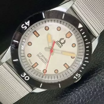 Б/у швейцарские мужские часы TITUS WINDING 40 мм, восстановленные, с серебряным циферблатом a430007-2 R101-a430007