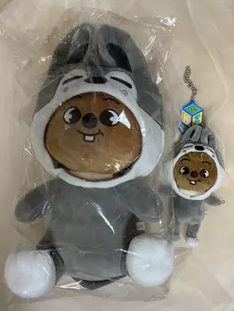 Б/у Stray Kids Bang Chan Skzoo Wolf Chan SKZ TOY WORLD плюшевая кукла и сумка-подвеска набор