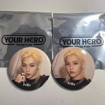 Б/у Stray Kids FELIX YOUR HERO SEASON S GREETINGS MUSEUM Официальный набор значков MD Can ЯПОНИЯ HMV Limited
