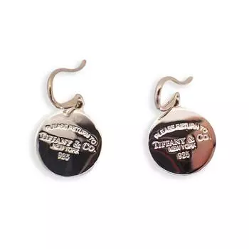 [Б/у] TIFFANY 925 Вернуться к круглым серьгам Tiffany [g345-33]