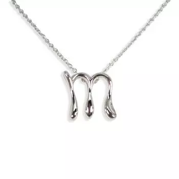 [Б/у] TIFFANY/Tiffany 925 инициал M кулон/ожерелье [g379-47]