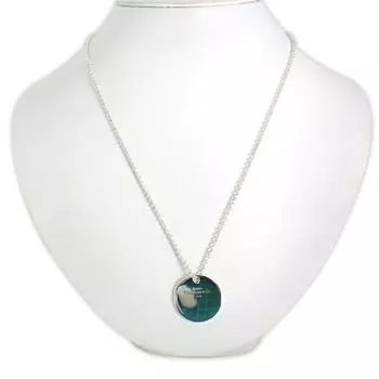 [Б/у] TIFFANY/Tiffany 925 Круглая бирка Подвеска/ожерелье [g309-66]