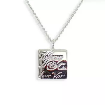 [Б/у] TIFFANY/Tiffany 925 Notes квадратный кулон/ожерелье [g338-78]