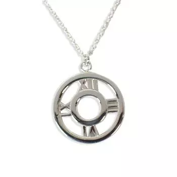 [Б/у] TIFFANY/Tiffany 925 Открытый Атлас Медальон Подвеска/Ожерелье/g414-48