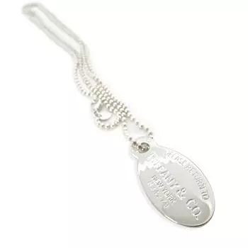 [Б/у] TIFFANY/Tiffany 925 Вернуться к Tiffany Овальный кулон/ожерелье [g374-75]