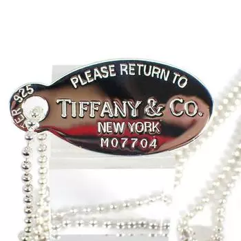 [Б/у] TIFFANY/Tiffany 925 Вернуться к Tiffany Овальный кулон/ожерелье [g381-33]