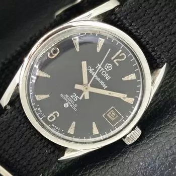 Б/у TITONI AIRMASTER ROTOMATIC SWISS MENS ЧЕРНЫЙ ЦИФЕРБЛАТ ЧАСЫ a433028-2 R114-a433028