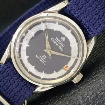 Б/у TITONI AIRMASTER TITOFLEX ШВЕЙЦАРСКИЕ МУЖСКИЕ ЧАСЫ С ЧЕРНЫМ ЦИФЕРБЛАТОМ a430373-2 R102-a430373