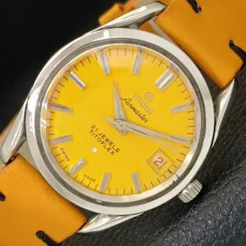 Б/У TITONI AIRMASTER TITOFLEX SWISS MENS WATCH С РУЧНЫМ ЗАВОДОМ A431428-2 R107-a431428