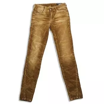 [Б/у] Узкие брюки DIESEL 24 дюйма, бархатные, коричневого цвета [b40-61]