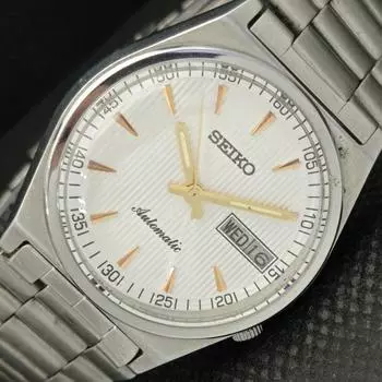 Б/У ВИНТАЖНЫЕ АВТОМАТИЧЕСКИЕ ЯПОНСКИЕ МУЖСКИЕ СЕРЕБРЯНЫЕ ЧАСЫ ДЕНЬ/ДАТА 608b-a315205-9 SKU608b-a315205