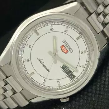 Б/У ВИНТАЖНЫЕ ЧАСЫ SEIKO 5 AUTO 7019A ЯПОНИЯ МУЖСКИЕ D/D СЕРЕБРЯНЫЕ 593a-a311299-2 SKU593a-a311299