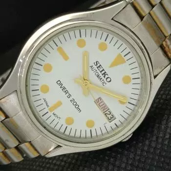 Б/У ВИНТАЖНЫЕ ЧАСЫ SEIKO 5 АВТОМАТИЧЕСКИЕ 6309A ЯПОНИЯ МУЖСКИЕ D/D БЕЛЫЕ 597-a312911-2 SKU597-a312911
