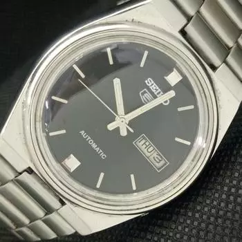 Б/У ВИНТАЖНЫЕ ЧАСЫ SEIKO 5 АВТОМАТИЧЕСКИЕ ЯПОНСКИЕ МУЖСКИЕ ДЕНЬ/ДАТА, ЧЕРНЫЕ ЧАСЫ 621c-a415311-2 SKU621c-a415311