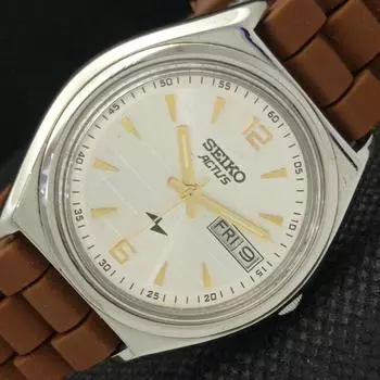 Б/У ВИНТАЖНЫЕ ЧАСЫ SEIKO ACTUS AUTOMATIC 6309A ЯПОНИЯ МУЖСКИЕ СЕРЕБРЯНЫЕ ЧАСЫ 608h-a316648-9 SKU608h-a316648
