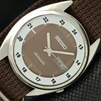 Б/У ВИНТАЖНЫЕ ЧАСЫ SEIKO AUTOMATIC 7009A ЯПОНИЯ МУЖСКИЕ D/D КОРИЧНЕВЫЕ ЧАСЫ 588c-a313908-9 SKU588c-a313908