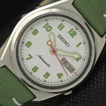 Б/У ВИНТАЖНЫЕ ЧАСЫ SEIKO AUTOMATIC 7019A ЯПОНИЯ МУЖСКИЕ D/D БЕЛЫЕ 608h-a316665-9 SKU608h-a316665
