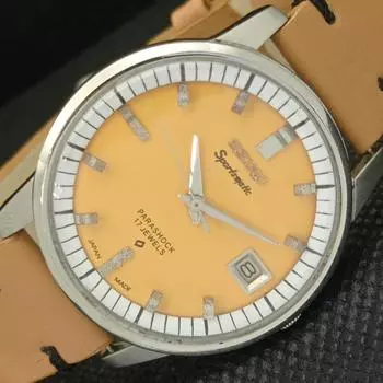 Б/У ВИНТАЖНЫЕ ЧАСЫ SEIKO SPRTSMATIC АВТОМАТИЧЕСКИЕ ЯПОНСКИЕ МУЖСКИЕ БЕЖЕВЫЕ ЧАСЫ С СВИДАНИЕМ a311018-9 SKU591-a311018