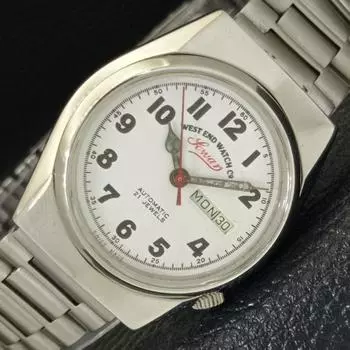 Б/У WEST END WATCH CO AUTOMATIC 2688 SWISS BOY ЧАСЫ С БЕЛЫМ ЦИФЕРБЛАТОМ a427749-2 R1054-a427749