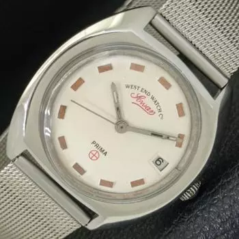 Б/У WEST END WATCH CO SOWAR PRIMA SWISS MENS DATE БЕЛЫЙ ЦИФЕРБЛАТ a432193-2 R110-a432193