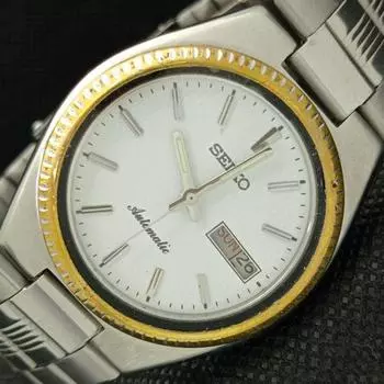 Б/У винтажные автоматические часы SEIKO 7009A из Японии мужские D/D белые 621e-a415932-2 SKU621e-a415932