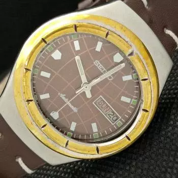 Б/У винтажные автоматические часы SEIKO 7009A из Японии мужские D/D коричневые 621e-a415907-2 SKU621e-a415907