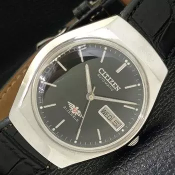 Б/У винтажные автоматические мужские часы Citizen из Японии с оригинальным циферблатом и указателем дня и даты a434834-2 R123-a434834