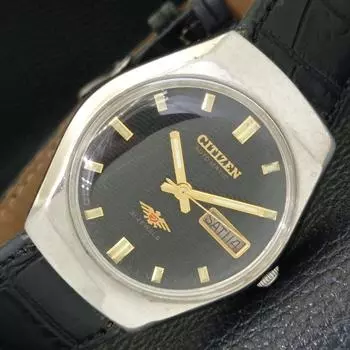 Б/У винтажные автоматические мужские часы Citizen из Японии с оригинальным циферблатом и указателем дня и даты a434841-2 R123-a434841