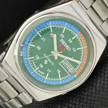 Б/У винтажные часы SEIKO 5 AUTO 6309A JAPAN MENS D/D GREEN WATCH 608d-a315662-9 SKU608d-a315662