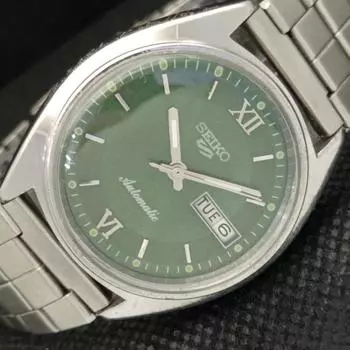 Б/У винтажные часы SEIKO 5 AUTO 6309A JAPAN MENS D/D GREEN WATCH 608d-a315636-9 SKU608d-a315636