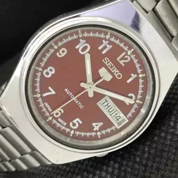 Б/У винтажные часы SEIKO 5 AUTO 6309A JAPAN MENS D/D MAROON 608e-a315961-2 SKU608e-a315961