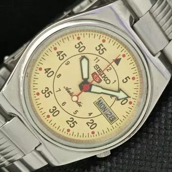 Б/У винтажные часы SEIKO 5 AUTO 7019A JAPAN MENS D/D BEIGE 594a-a311735-2 SKU594a-a311735