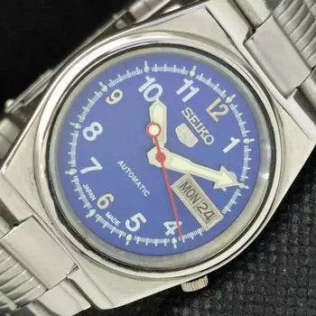 Б/У винтажные часы SEIKO 5 AUTOMATIC 7009A JAPAN MENS D/D BLUE WATCH 594a-a311738-9 SKU594a-a311738